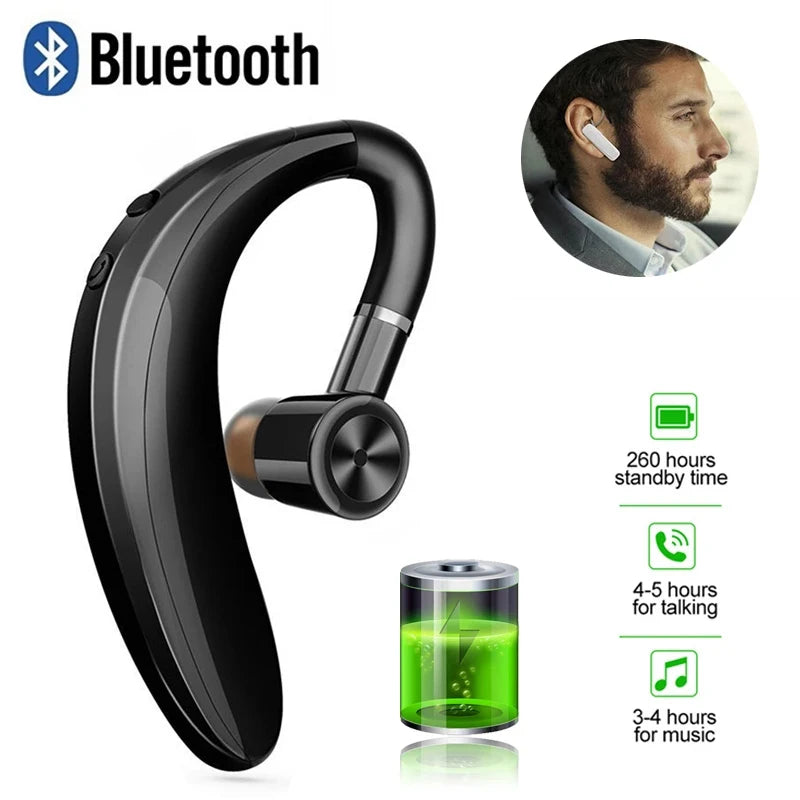 Casque sans fil Bluetooth 5.0 écouteurs HiFi stéréo étanche casque d'affaires écouteur mains libres avec micro pour téléphones intelligents