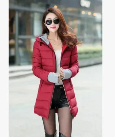 Parka épaisse en coton rembourré pour femme, veste d'hiver, manteaux, à capuche, doublure, vêtements d'extérieur, 2022