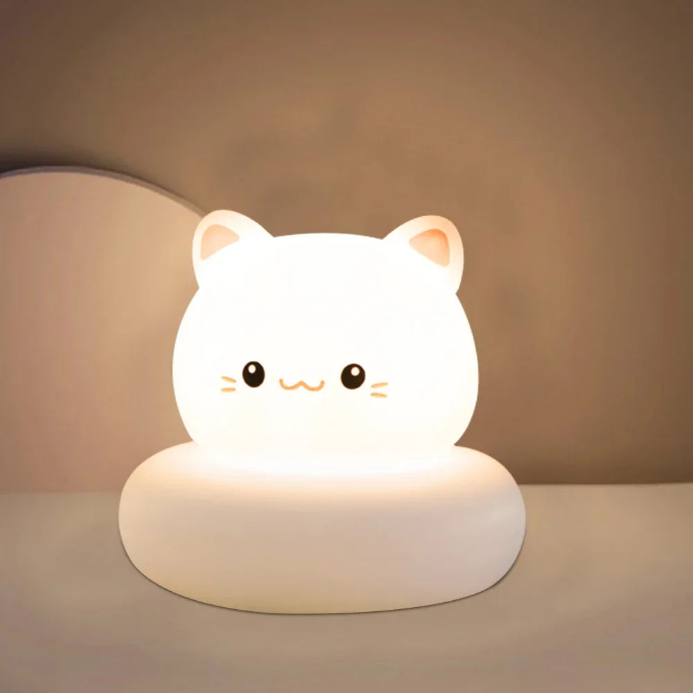 Veilleuse en forme d'animal mignon pour enfants, 3 niveaux, variable, lampe de couchage, commande tactile, veilleuse pour l'allaitement, décor pour tout-petits