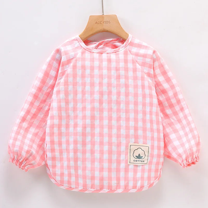 Bavoir mangeant pour bébé, tablier imperméable sans manches, salopette alimentaire, peinture en argile faite à la main, vêtements de travail pour filles et garçons, tissus à roter
