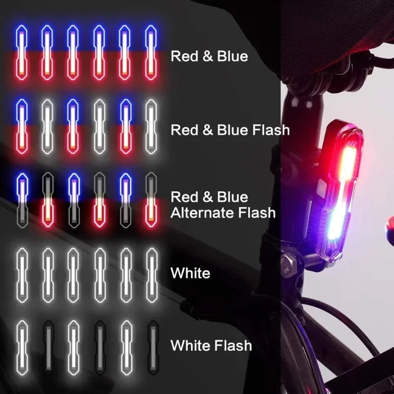 Enquêter arrière LED étanche pour vélo, aste par USB, éclairage de vélo clignotant, lampe à iode de sécurité, accessoires de lanterne de vélo