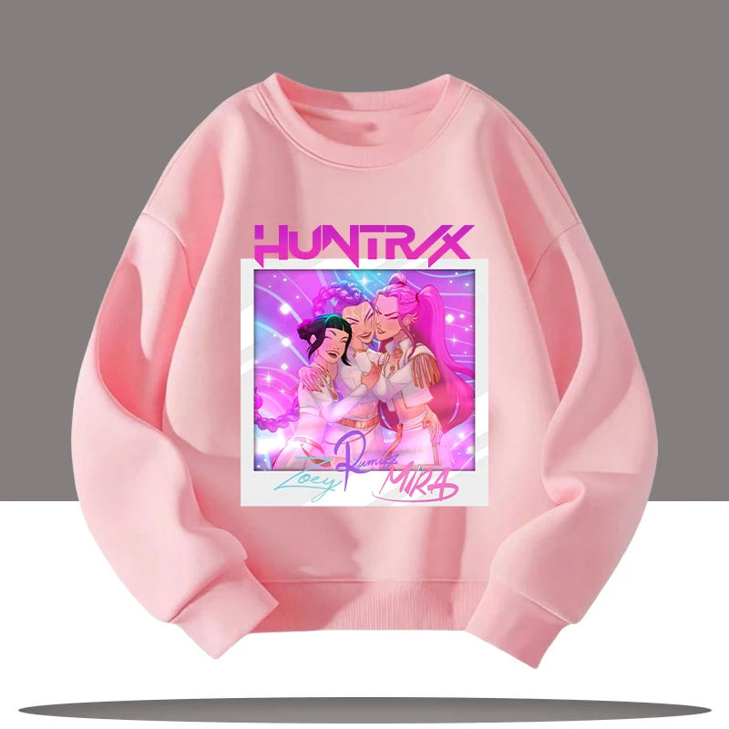 Vêtements pour enfants K-pop chasseurs de démons dessin animé imprimé 3-12 ans nouveau Style enfants col rond Sport chemise mignon fille haut décontracté