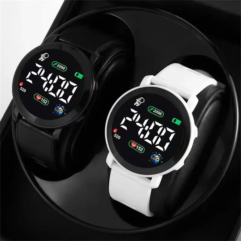 Ensemble de montres électroniques pour enfants, ensemble d'horloge numérique de Sport pour enfants, bracelet en Silicone, affichage LED, montre-bracelet pour filles et garçons