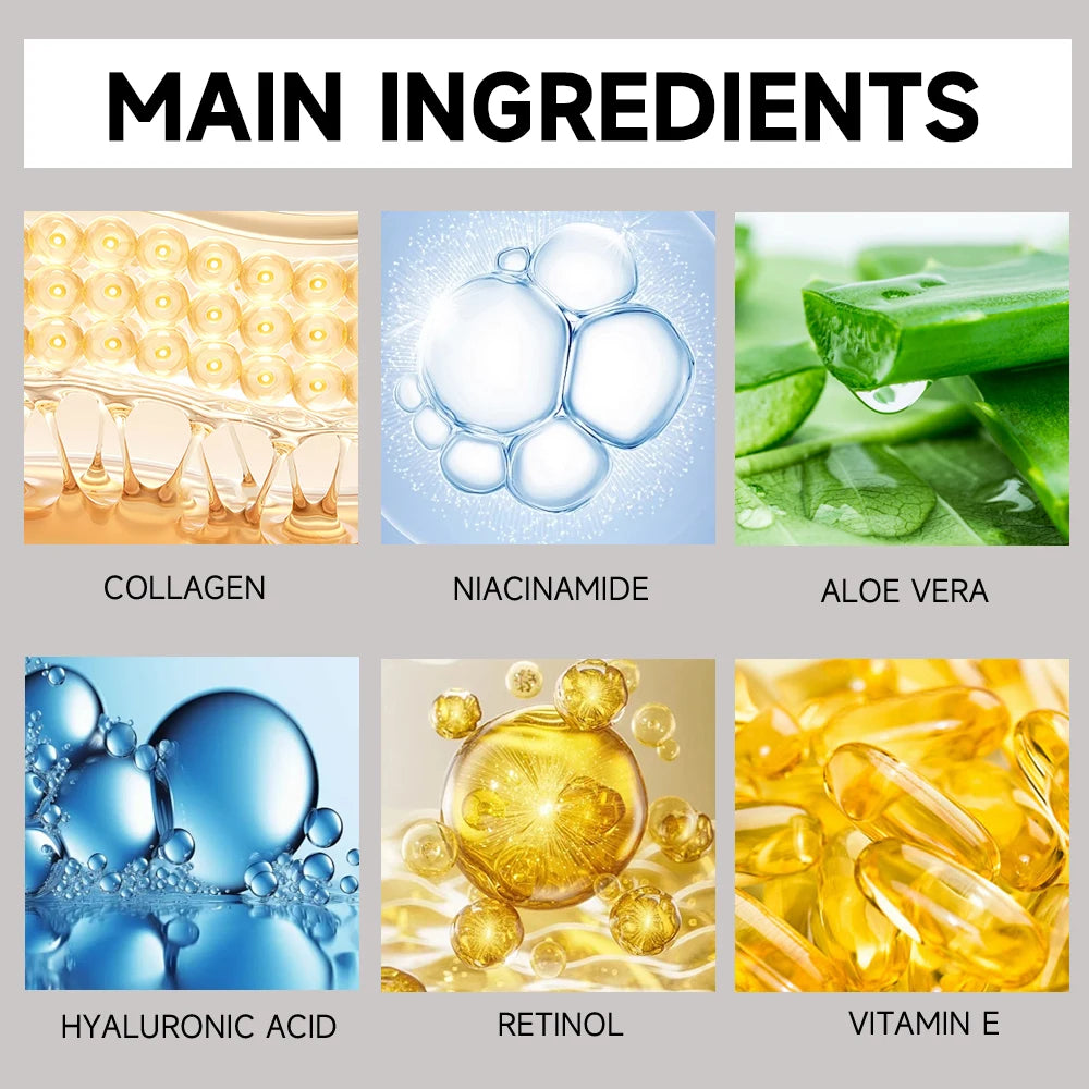 YOUNGCOME Ensemble de routine quotidienne pour homme avec sérum et hydratant avec collagène, rétinol et vitamine E pour tous types de peau