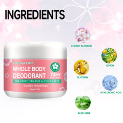 Déodorant naturel pour tout le corps pour hommes et femmes – Protection contre les odeurs longue durée 72H, sans aluminium, hydratant et doux pour Sensit