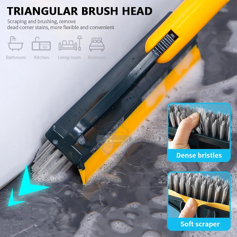 Brosse de nettoyage de sol 2 en 1, brosse de nettoyage à Long manche, essuie-glace amovible, balai magique, raclette, carrelage, outils de nettoyage de cuisine