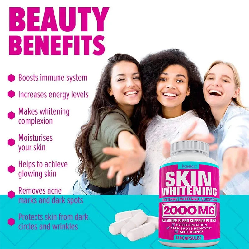 Capsules complexes de glutathion – Antioxydant puissant, réduit l'hyperpigmentation, soulage les taches foncées, hydrate la peau