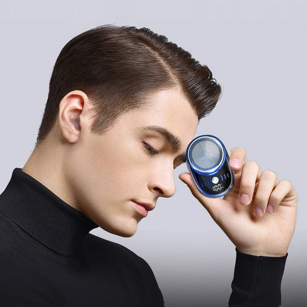 Mini rasoir électrique de voyage pour hommes avec affichage numérique, tondeuse à barbe pour le visage, rasoir aste lavable, taille de poche portable