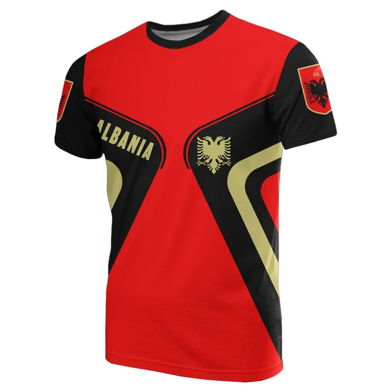 Albania Football Jersey, Football Team T-Shirt, Wholesale, Albanian Flag 3D, Graphic T-Shirts, Albanian Emblem, 2024
