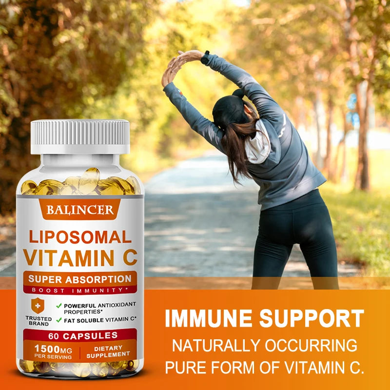 Supplément liposomal à la vitamine C – Vitamine C facilement absorbante et soluble dans les graisses, antioxydant, soutient le système immunitaire, favorise la santé de la peau