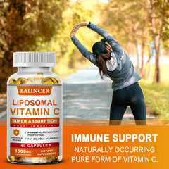 Supplément liposomal à la vitamine C – Vitamine C facilement absorbante et soluble dans les graisses, antioxydant, soutient le système immunitaire, favorise la santé de la peau