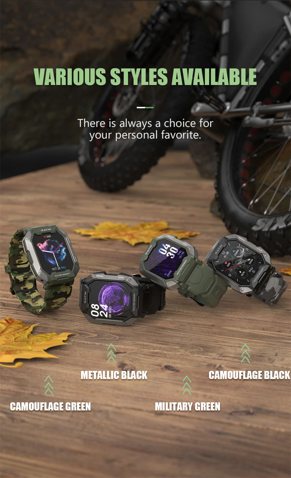 Montre intelligente étanche IP68 Iko pour hommes, horloge intelligente de natation, sports de plein air, suivi de la condition physique, moniteur de santé, montre intelligente pour Android, IOS