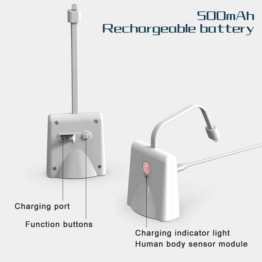 Capteur de mouvement intelligent veilleuse projecteur LED lumières de toilette USB Rechargeable lampe de pied colorée applique murale pour salle de bain couloir