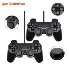 Contrôleur de jeu filaire 1/2 pièces manette de jeu USB pour PC Windows ordinateur portable Joystic Joypad pour WinXP/Win7/8/10 manette de jeu noire