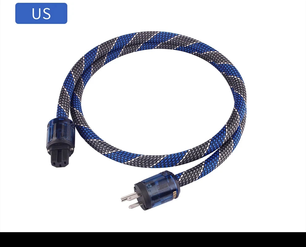 YYAUDIO Câble d'alimentation Câble audio HiFi OCC EU/US Vseries Connecteur Amplificateur, Filtre 1 m 1,5 m