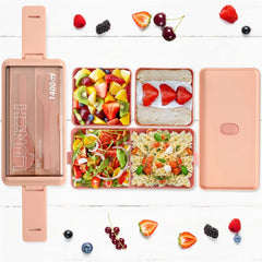 Boîte à déjeuner Portable Double couche pour enfants, avec fourchette et cuillère, boîtes à Bento pour micro-ondes, ensemble de vaisselle, conteneur de stockage des aliments