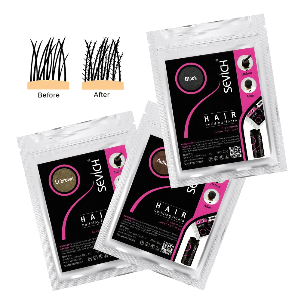 SEVICH fibre de cheveux 100g kératine fibre de cheveux poudre épaississante fibre de renforcement des cheveux Spray poudre de repousse instantanée perte de cheveux dissimuler