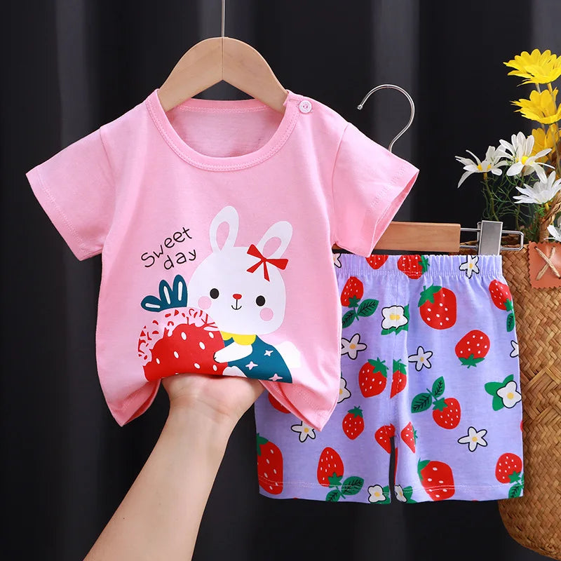 Mode bébé filles vêtements été bébé filles ensembles mignon filles T-shirt + Shorts ensembles enfant en bas âge vêtements bébé filles vêtements