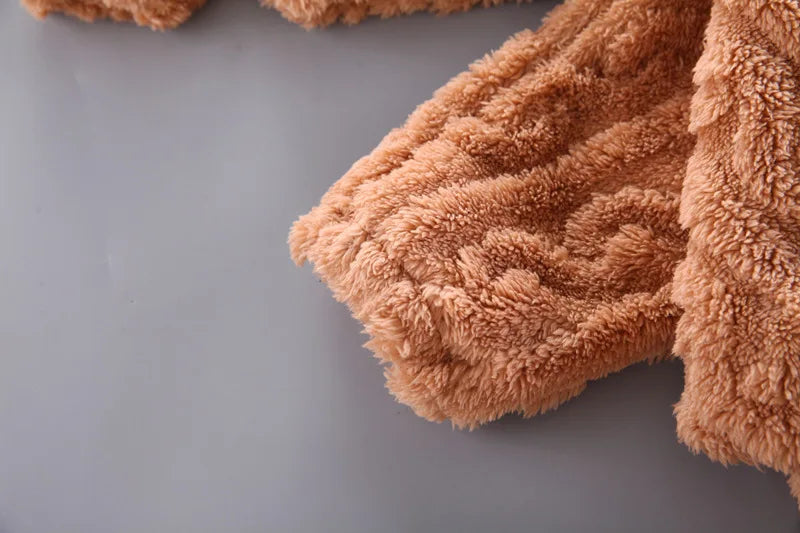 Pyjama chaud en forme de sourire pour garçon et fille, vêtement de nuit pour enfant de 1 à 4 ans, couleur unie, automne et hiver
