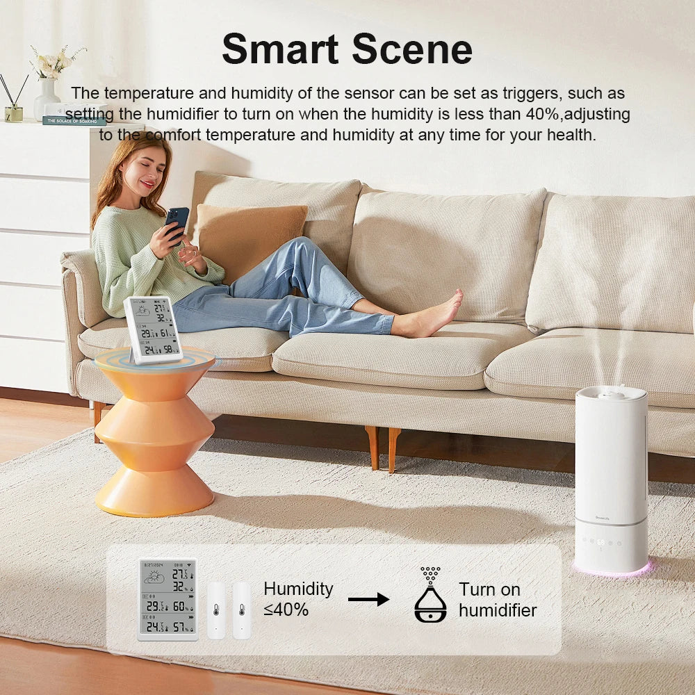 Tuya – Station météo WiFi, capteur de température, Kit thermohygromètre intelligent, passerelle Wi-Fi et thermohygromètre 433mhz avec alerte par application