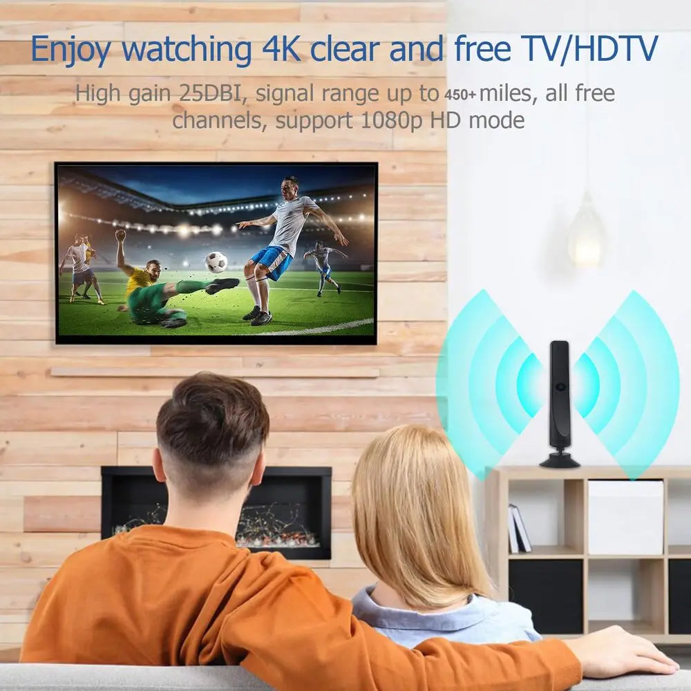 Antenne Smart TV pour l'extérieur et l'intérieur, TV numérique HDTV améliorée, amplificateur de signal, prise en charge de plus de 2024 Beauté, 450, 4K, 1080p, 9.84 pieds
