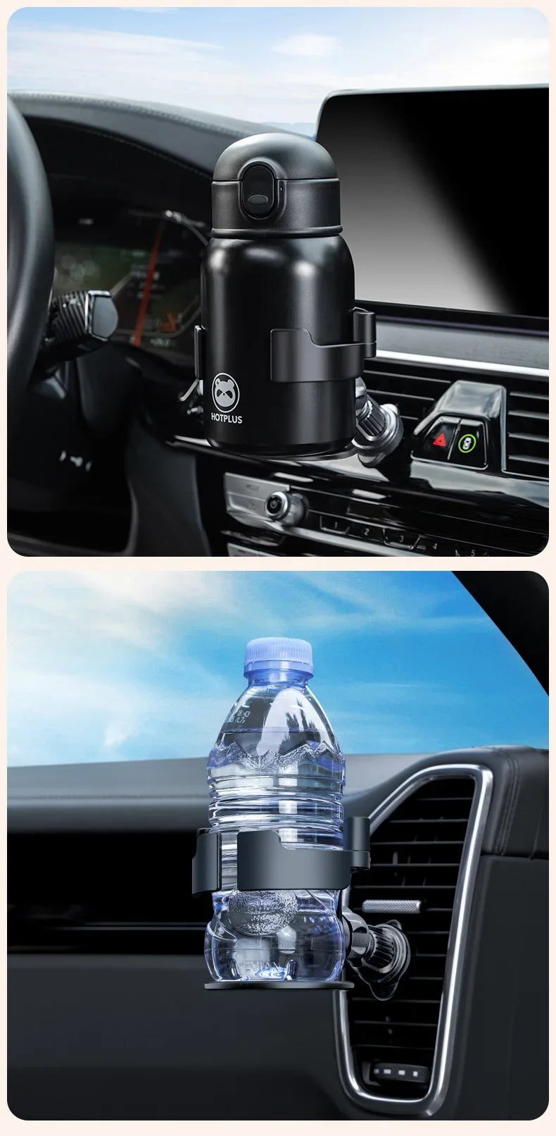 Porte-gobelet d'eau pour voiture, porte-boisson au thé, sortie de climatisation, cendrier, siège à cadre fixe, multifonction