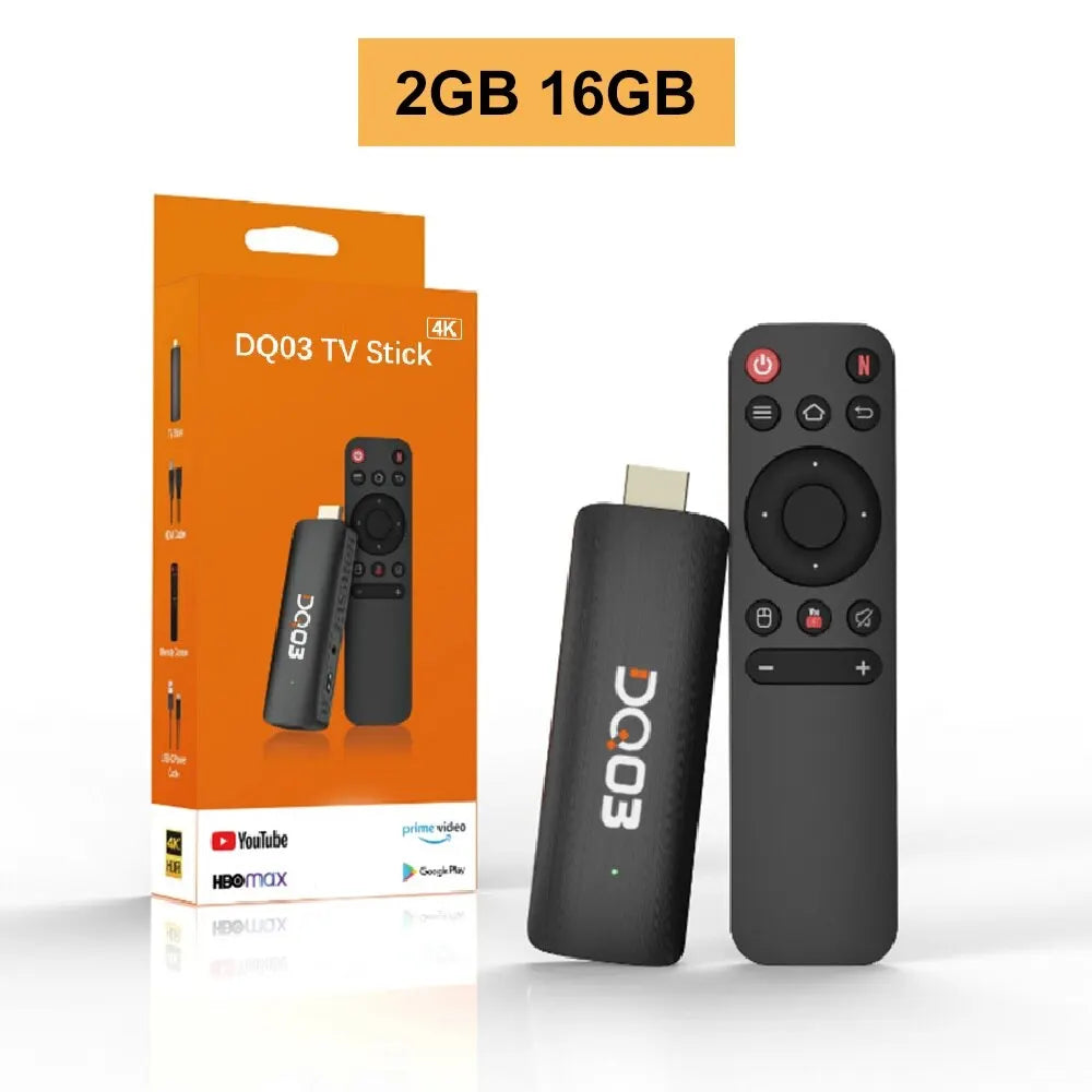 DQ03 Mini TV Stick, Façades, Android 10, Core ARM, Cortex A53, 2 Go, 16 Go, Support 4K, H.dissis, WiFi 2.4G et 5.8G Streaming Smart TV Box, 1 Go, 8 Go