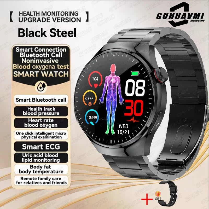 Nouvelle surveillance de la santé montre intelligente examen physique santé Wacth pression artérielle ECG + PPG Sport appel Smartwatch pour Android iOS