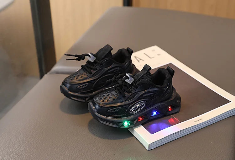 Chaussures pour bébés, baskets lumineuses et maladroites pour garçons et filles, petites et moyennes tailles, à semelles souples, nouvelle collection printemps-automne 2023