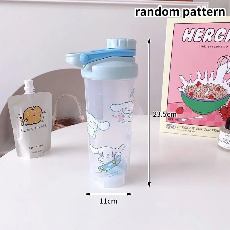 Sanrio – bouteille Shaker de Sport, bouteille de mélange de protéines de lactosérum et de poudre, bouteille de boisson en plastique Portable pour l'extérieur, Fitness, gymnastique