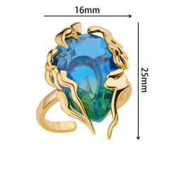 Bagues pour femmes goutte d'eau réglable anneau Femme nouvelle fête de mariage mode bijoux cadeau Femme