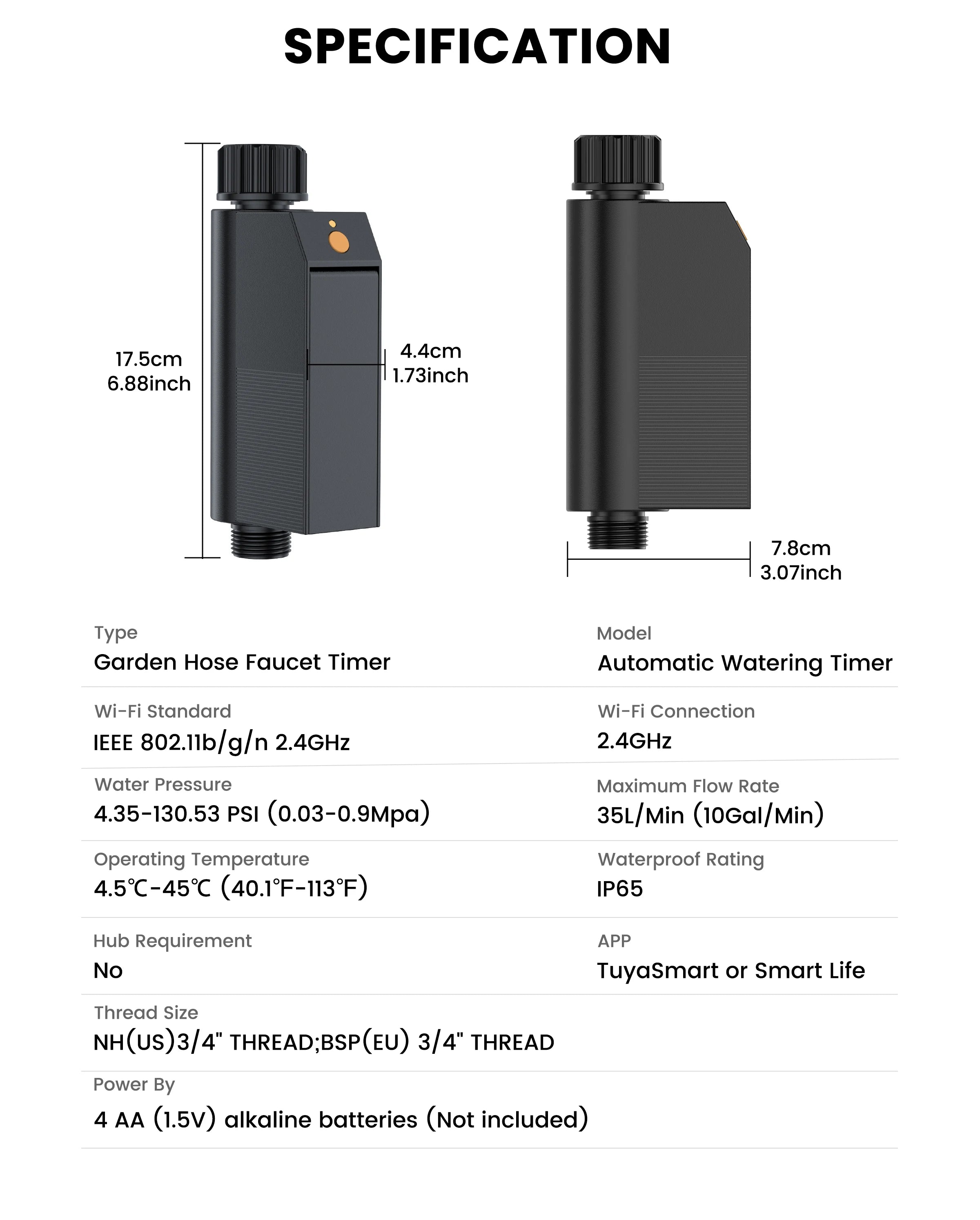 GIRIER Tuya WiFi minuterie d'eau aucun Hub requis minuterie d'arrosage intelligente pour tuyau d'arrosage système d'irrigation goutte à goutte autonomie de la batterie de 2 ans