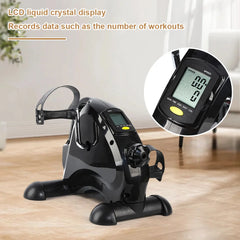Mini entraîneur de bras et de jambes de vélo d'exercice, machine d'exercice de pédale de pied réglable, écran LCD, entraîneur de pédale portable pour le bureau à domicile