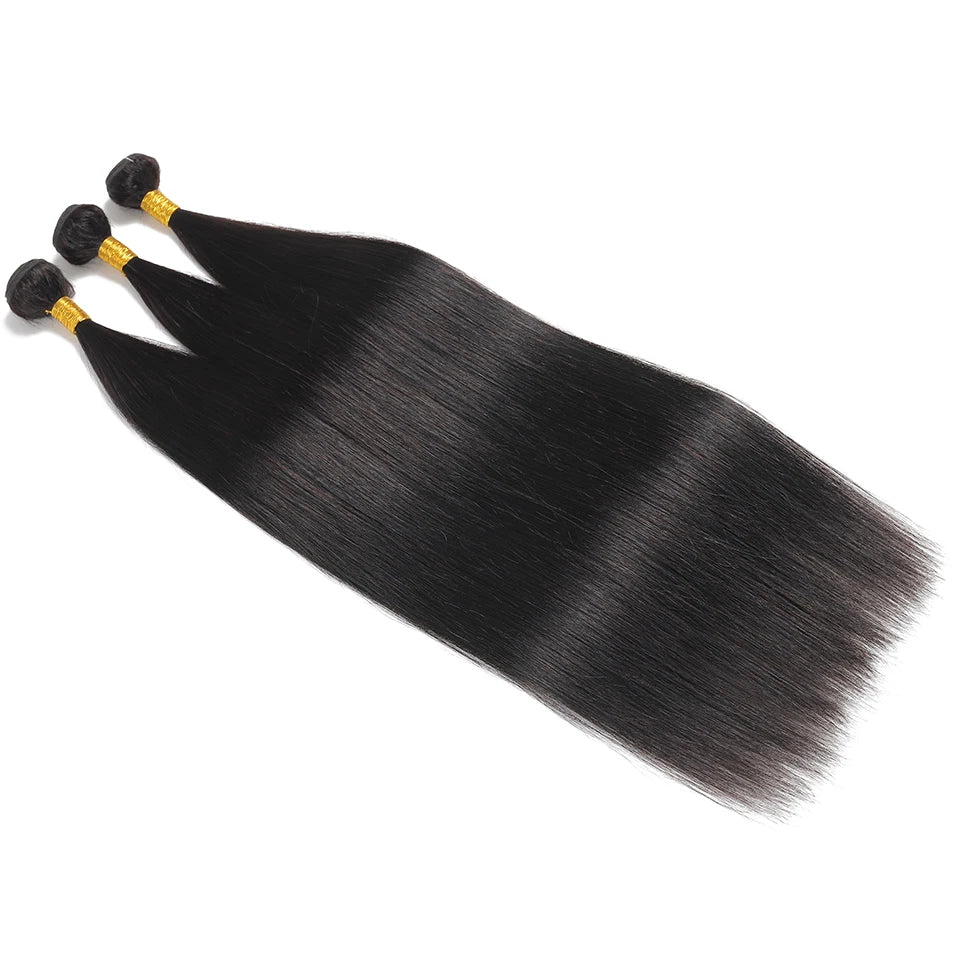Fow Momen-Extensions de Cheveux Péruviens 100% Naturels Lisses, Tissage en Lot de 1/2/3/4 Paquets Richesse, 8-30 Pouces