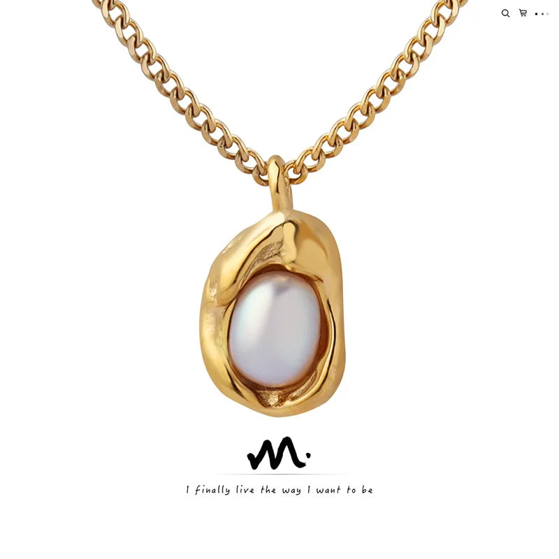 Collier pendentif en perles incrustées pour femmes, Design de luxe, chaîne cubaine en acier inoxydable, bijoux de mariage