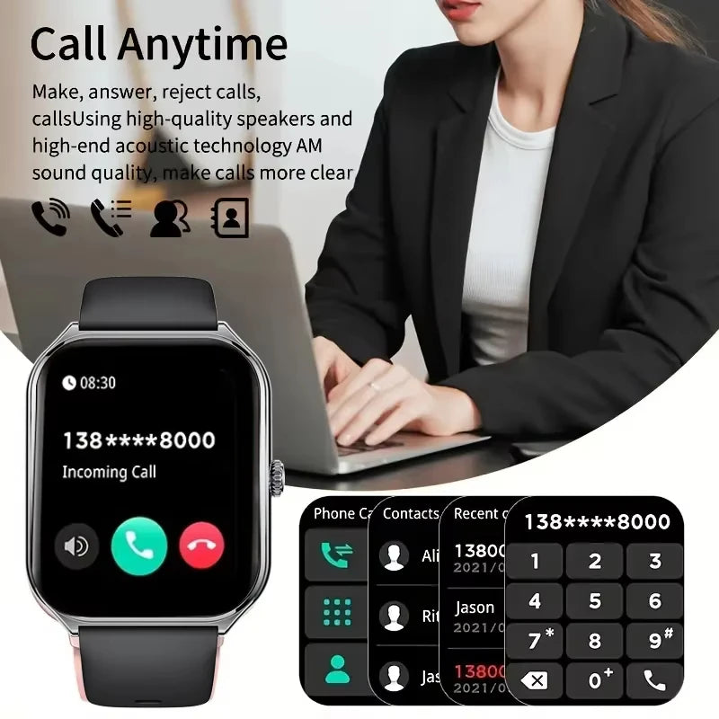 Nouvelle montre intelligente 2025, montre de sport de 1,96 pouces, étanche IP67, plus de modes sportifs 110, traqueur d'activité physique, montre ultra-mince.