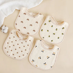 Bavoirs en gaze en forme de U pour bébé, 6 couches, serviette de salive en coton, tissus pour nouveau-né, écharpe Bandana pour garçon et fille, bavoir d'alimentation, nouvelle collection