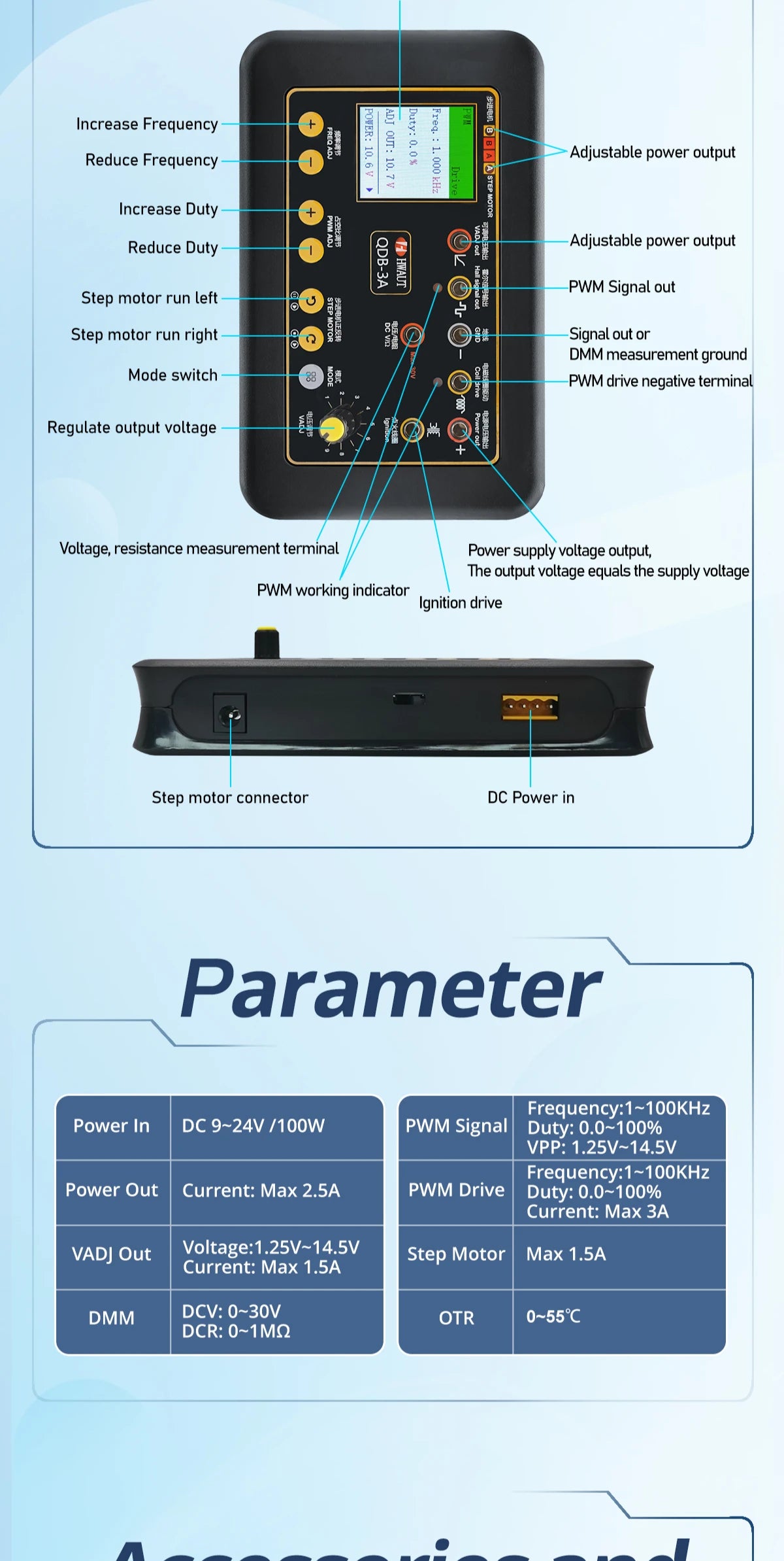 QDB 3A automatic ignition coil tester, electronic throttle test, IAC valves, high COP coils, injectors, FID valves, diagnostic tool