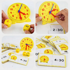 Horloge Montessori pour enfants, jouets éducatifs, heure, Minute, seconde Cognition, Puzzle assorti, outils pédagogiques précoces pour enfants d'âge préscolaire