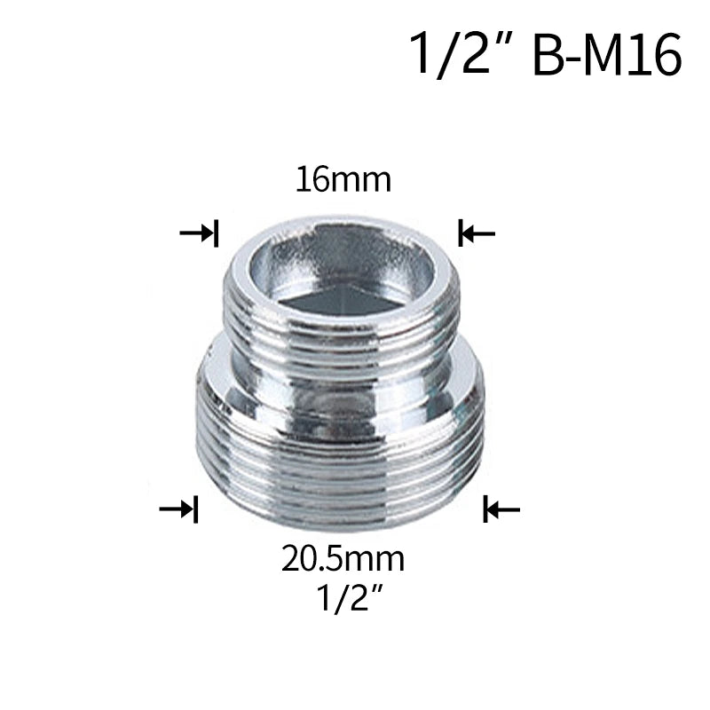 Coupleur de robinet d'eau 1/2 à M16 M18 M20 M22 M24 M28 M32, connecteur fileté, adaptateur de robinet de Conversion, raccord barboteur cuisine salle de bains