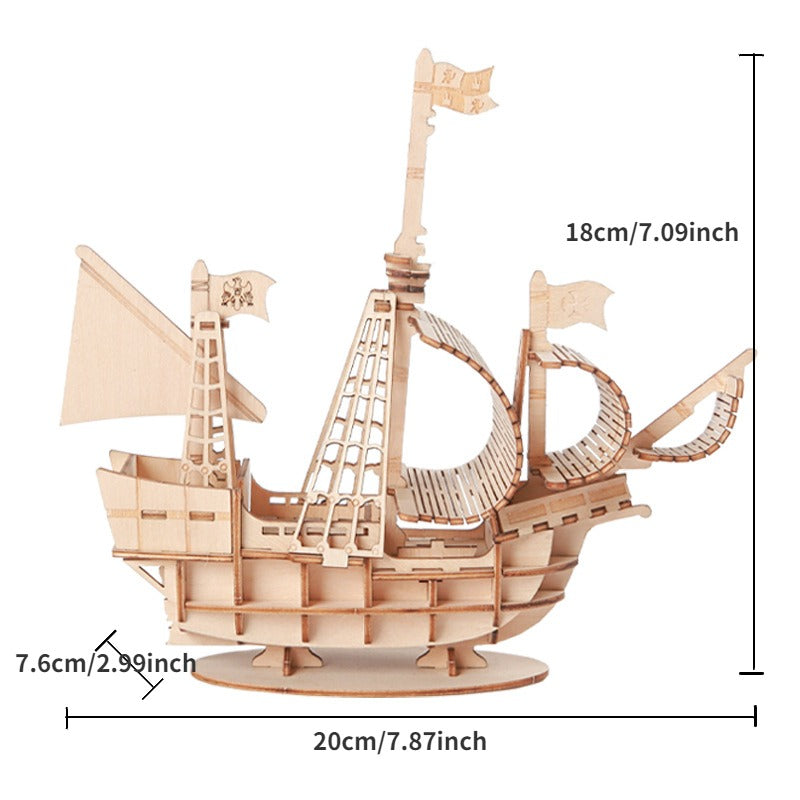 Puzzle 3D en bois pour voilier, modèle d'assemblage, bricolage, artisanat en bois, jouets cadeaux