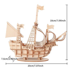 Puzzle 3D en bois pour voilier, modèle d'assemblage, bricolage, artisanat en bois, jouets cadeaux