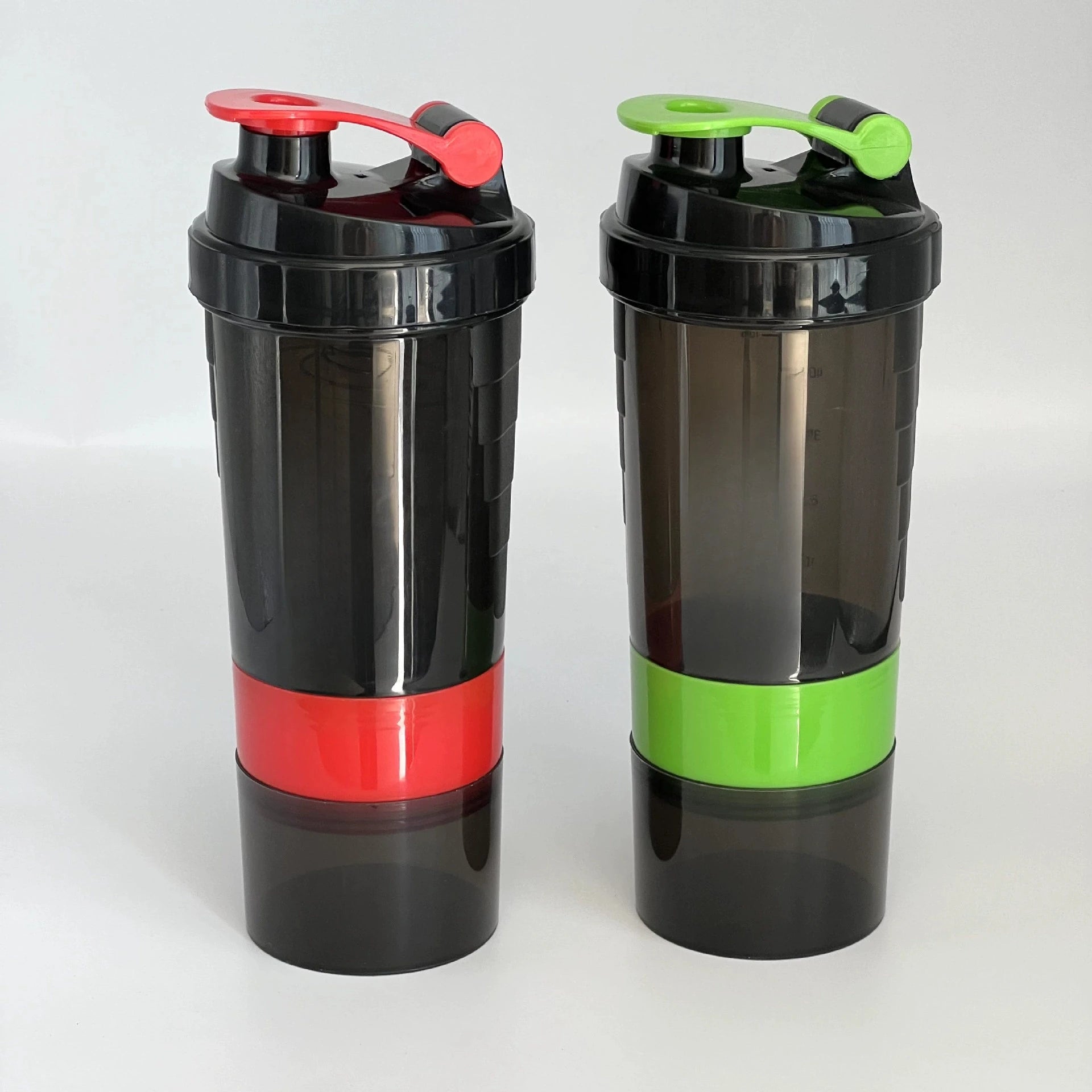Bouteille de protéines Shaker à 3 couches, tasse à secouer la poudre, bouteille d'eau, tasse de mélange en plastique, bouteille d'exercice de musculation