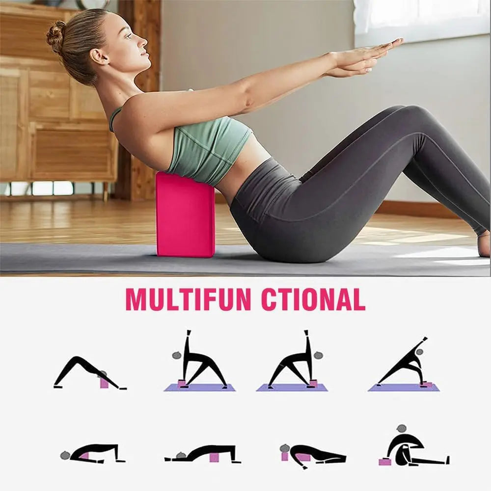 Blocs de Yoga haute densité 1 pièce, briques de Fitness d'entraînement en mousse EVA, blocs de gymnastique antidérapants à poignée extensible Pilates, gymnastique