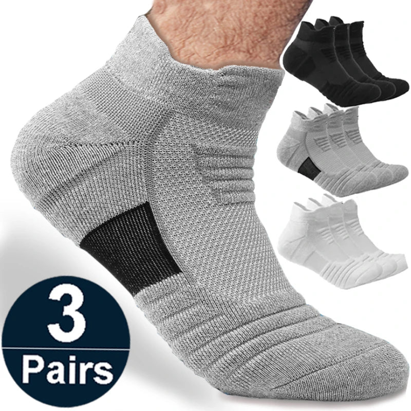 1/3 pairs of men's non-slip football socks, cotton socks, short and long tube, breathable and deodorizing sports socks, sizes 39-45