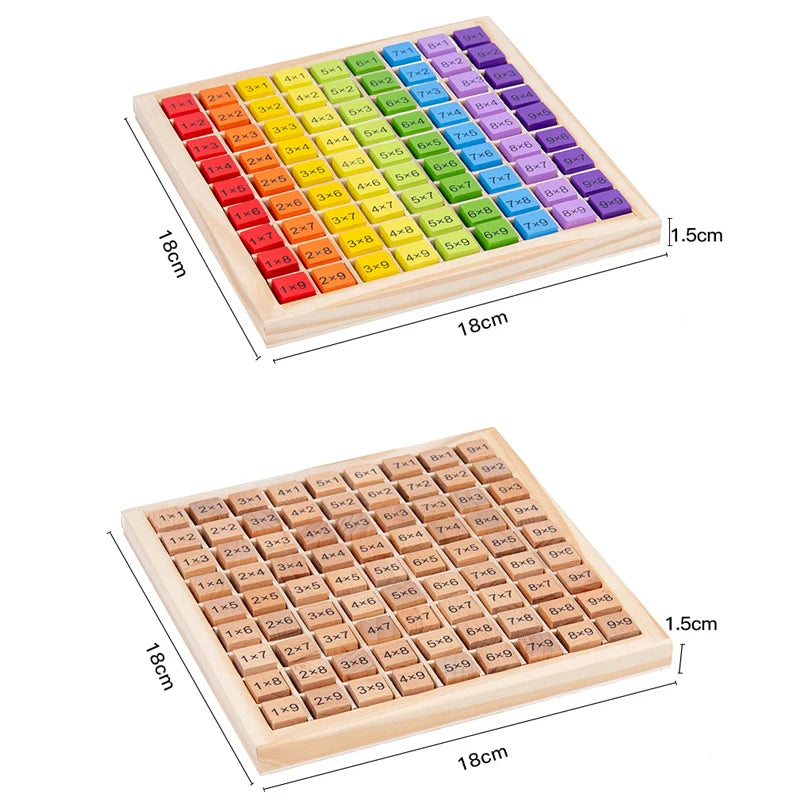 Jouets éducatifs en bois Montessori pour enfants, jouets pour bébés, Table de Multiplication 99, mathématiques préscolaires, arithmétique, outils pédagogiques, cadeau