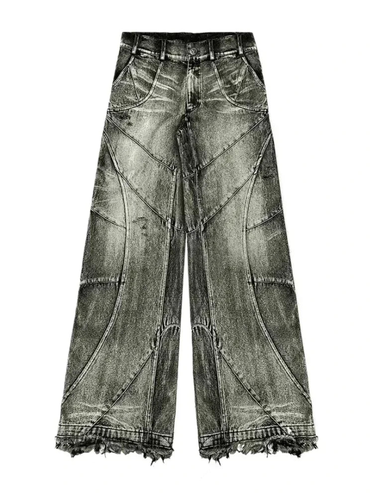 Women's baggy ripped denim jeans, bathroom, bathroom, bathroom, bathroom, U Y2k Streetwear, Punk Hip Hop, Grunge, FjGothic Vintage, Murcia, wide leg, Goth