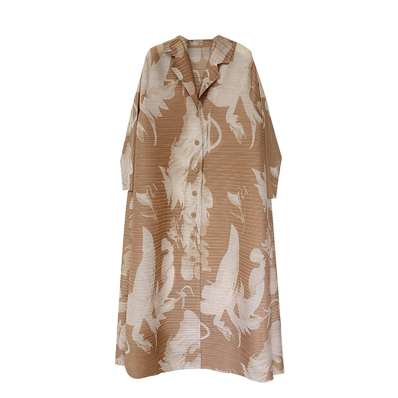 Robe imprimée à col en v pour maman, nouvelle mode d'âge moyen et âgée, manches sept-quarts, jupe plissée verte X, printemps 2025