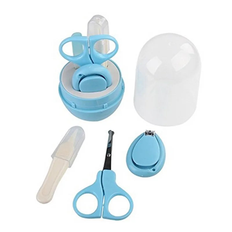 Kit coupe-ongles pour bébé avec boîte de rangement, ensemble d'outils de soins de santé pour bébé, coupe-ongles, ciseaux, lime à ongles, manucure et soins