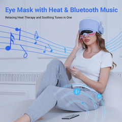 Masseur de tête pour soulager la fatigue, masseur oculaire avec chaleur, massage de la tête et des yeux pour soulager le stress, compatible Bluetooth, cadeaux idéaux